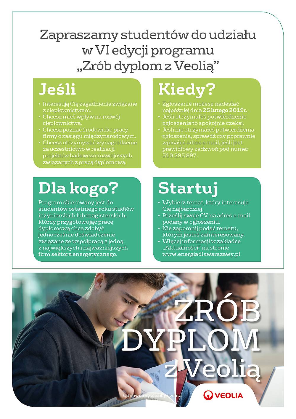 1000 - Plakat VI Edycja programu Zrób dyplom z Veolią